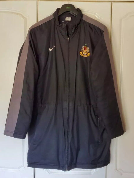 Southport FC Nike Coat Mens XL Quilted Fleece Lined Long Black Grey