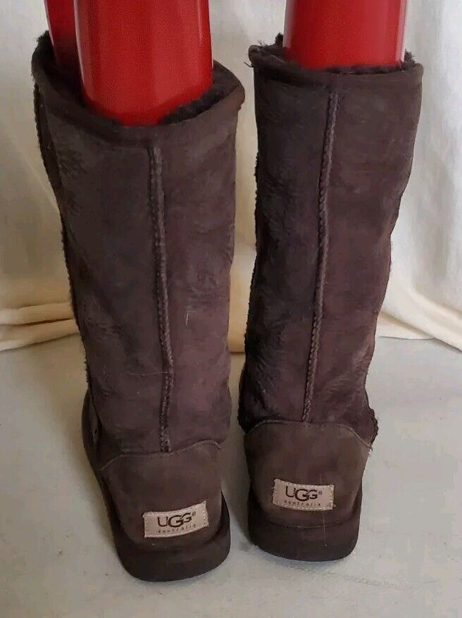 UGG Boots Classic Mid Calf Womens Uk 5 Eu 38 Brown Suede Shearling Lining
