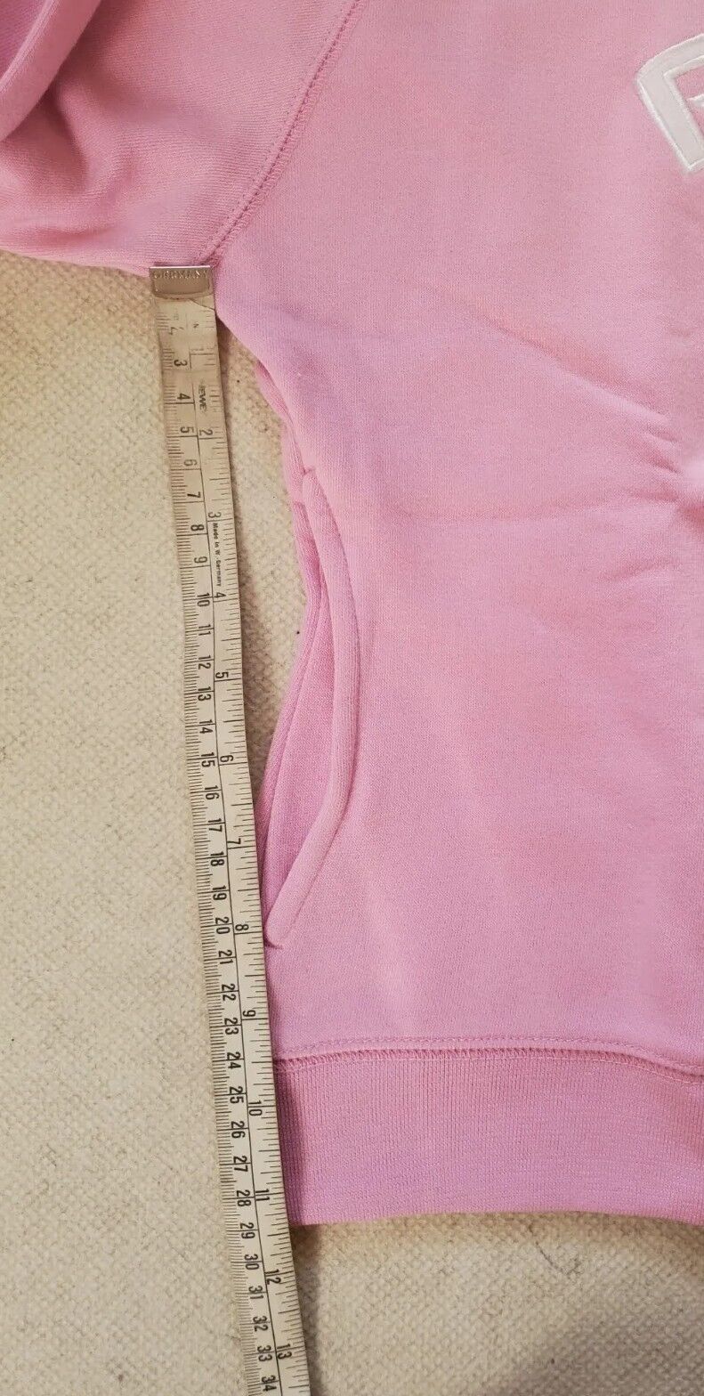 Reebok Full Zip Hoodie Jacket Womens UK 16 Pink Cropped Spellout Logo