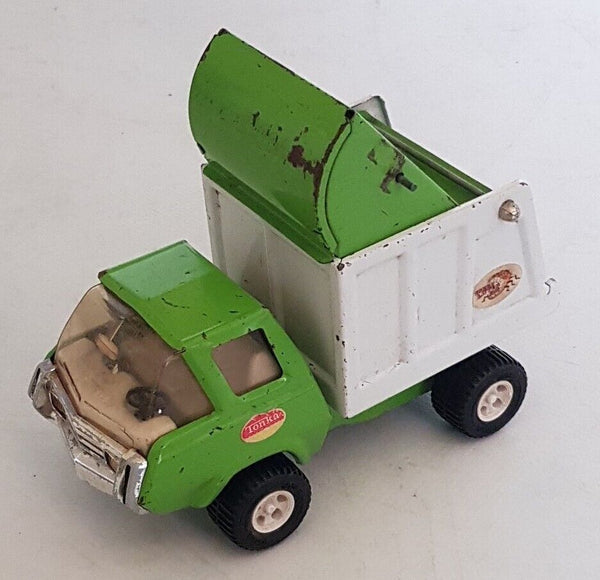 TONKA Garbage Truck 1970's Vintage Trash Truck Dustbin Cart Green White