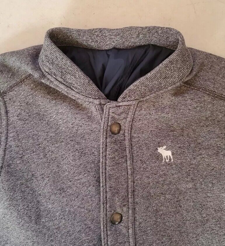 Abercrombie Fitch Jacket Baseball Varsity and Hoodie 2 in 1 Mens XL Grey Jersey
