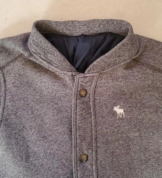 Abercrombie Fitch Jacket Baseball Varsity and Hoodie 2 in 1 Mens XL Grey Jersey