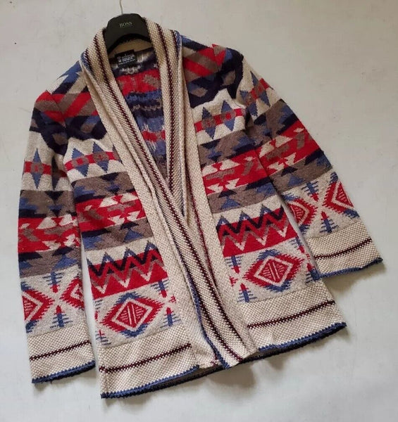 Vintage Handknit Cardigan Womens S By Eskimo Y2k Jacquard Coat