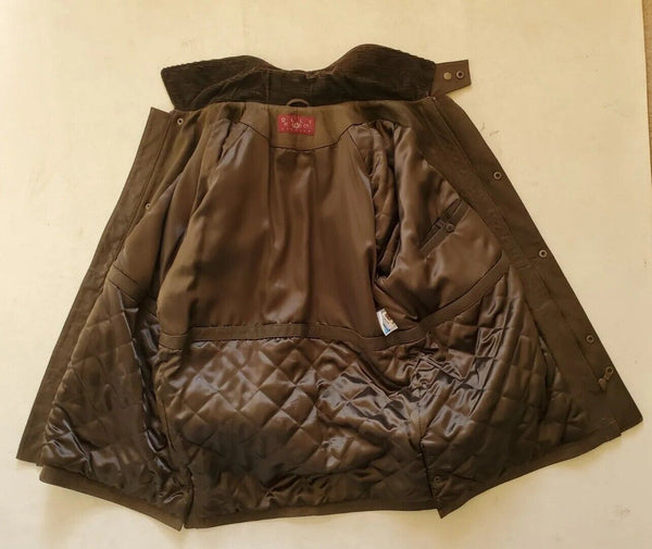 Olly And Co Leather Coat Mens S Field Jacket Green