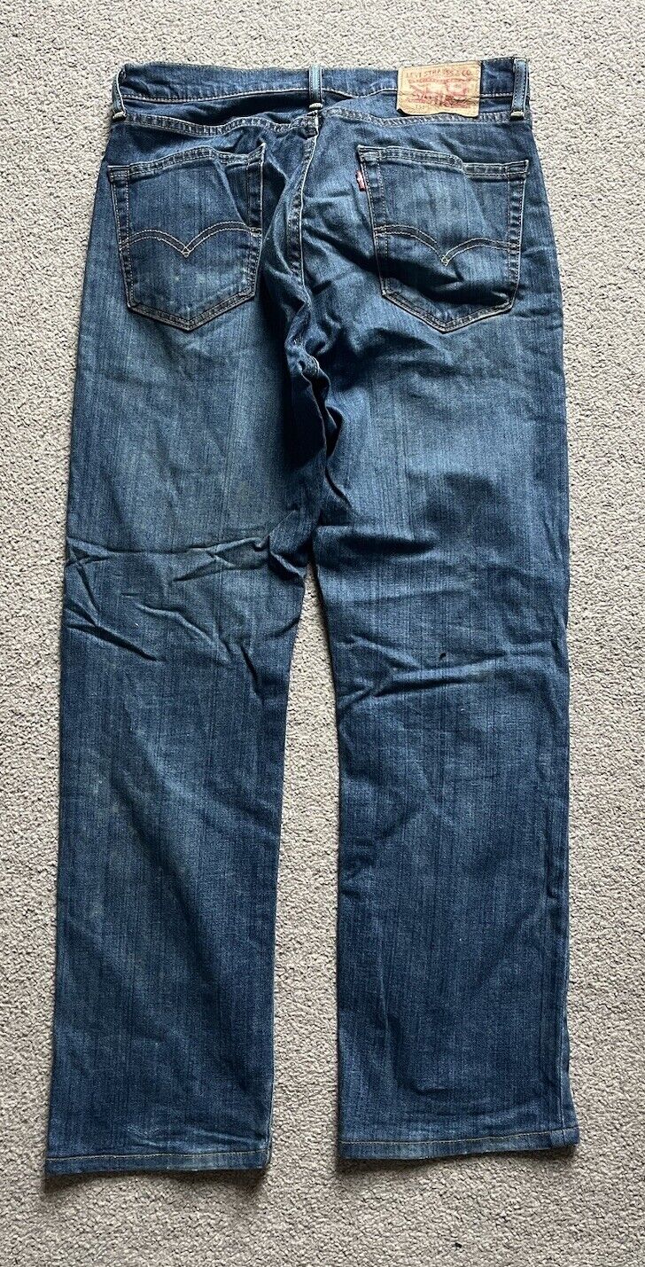 LEVIS 751 JEANS Mens W 32 L 32 vintage blue denim red tab regular fit A100