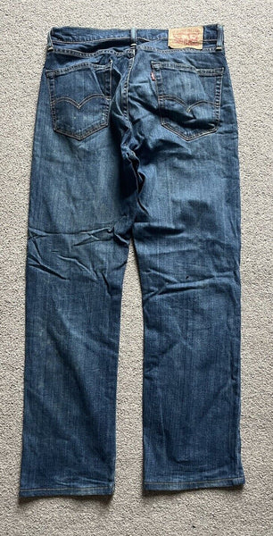 LEVIS 751 JEANS Mens W 32 L 32 vintage blue denim red tab regular fit A100