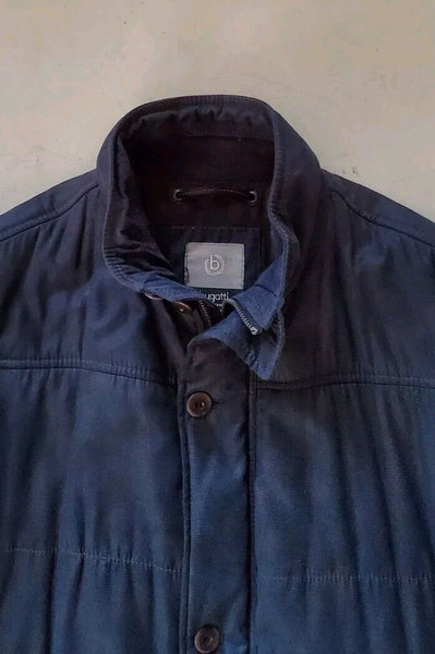 Bugatti Puffer Jacket Coat Mens L Navy Blue Designed In Germany