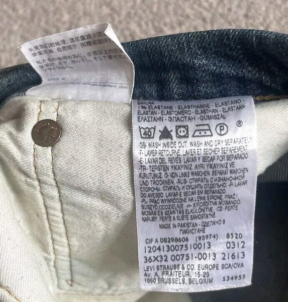 LEVIS 751 Jeans Mens W 36 L 32 vintage blue denim red tab regular fit A147
