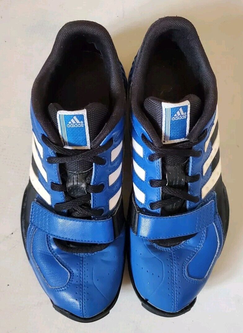 ADIDAS POWERLIFT Weightlifting Shoes Gym Trainers - UK 6.5 Blue Mint Condition