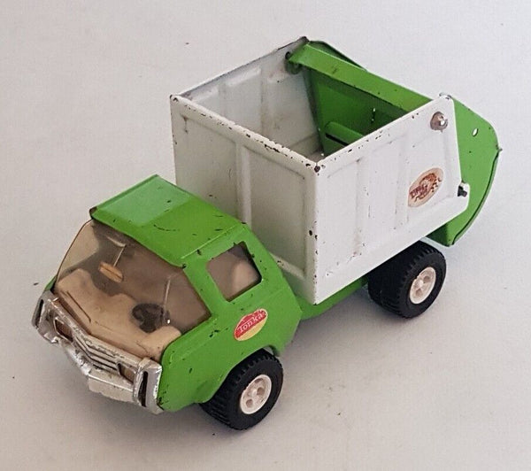 TONKA Garbage Truck 1970's Vintage Trash Truck Dustbin Cart Green White
