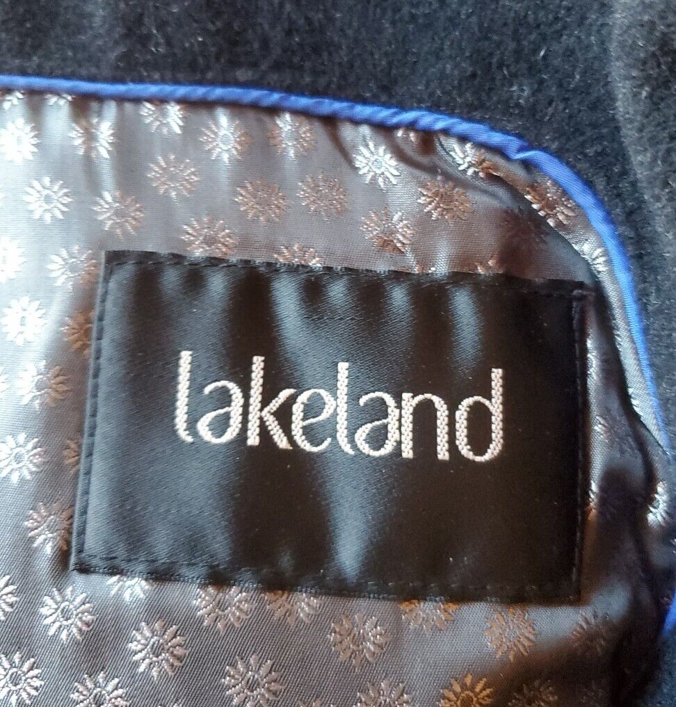 LAKELAND Trench Coat Overcoat Mens M Charcoal Grey Wool Blend