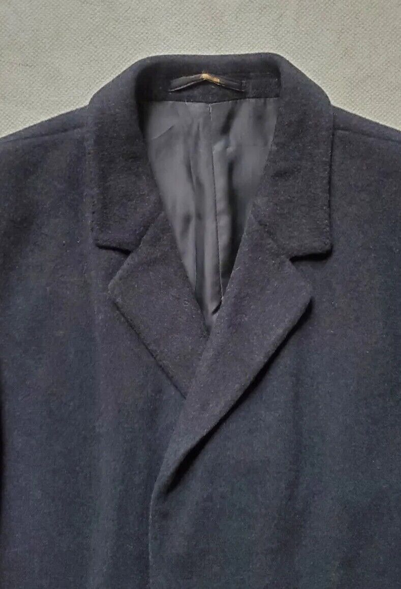 Vintage Overcoat Trench Coat Mens M Rare Mink Wool Blend Charcoal Grey