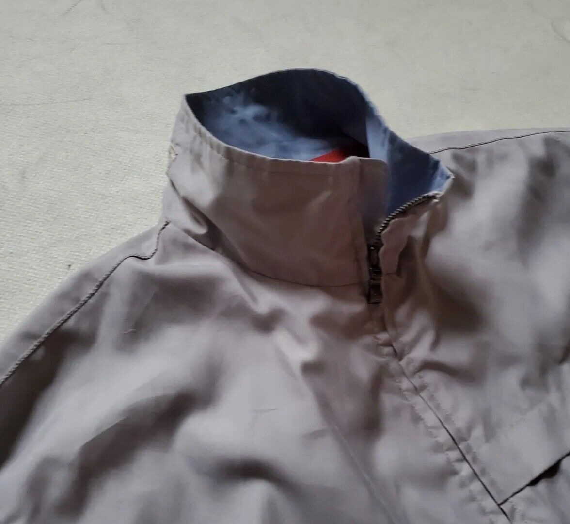Rockport Harvard Bomber Jacket Mens XL Harrington Beige Waterproof Mesh Lined