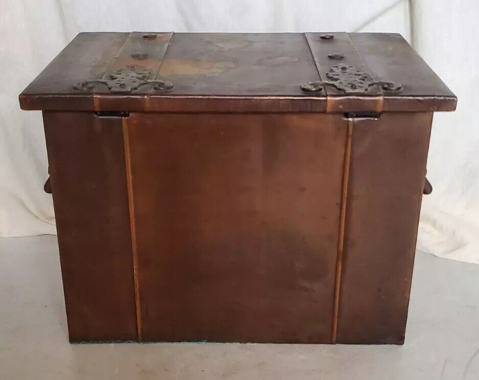 Antique Vintage Trunk Chest Copper Over Wood Mid Size Bespoke UK 1830's