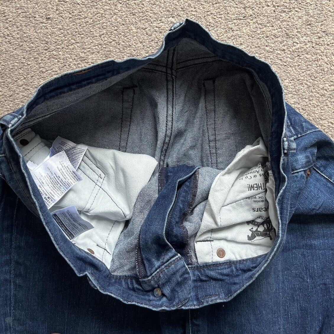 LEVIS 511 JEANS Mens W 34 L 32 vintage blue denim red tab regular fit A112