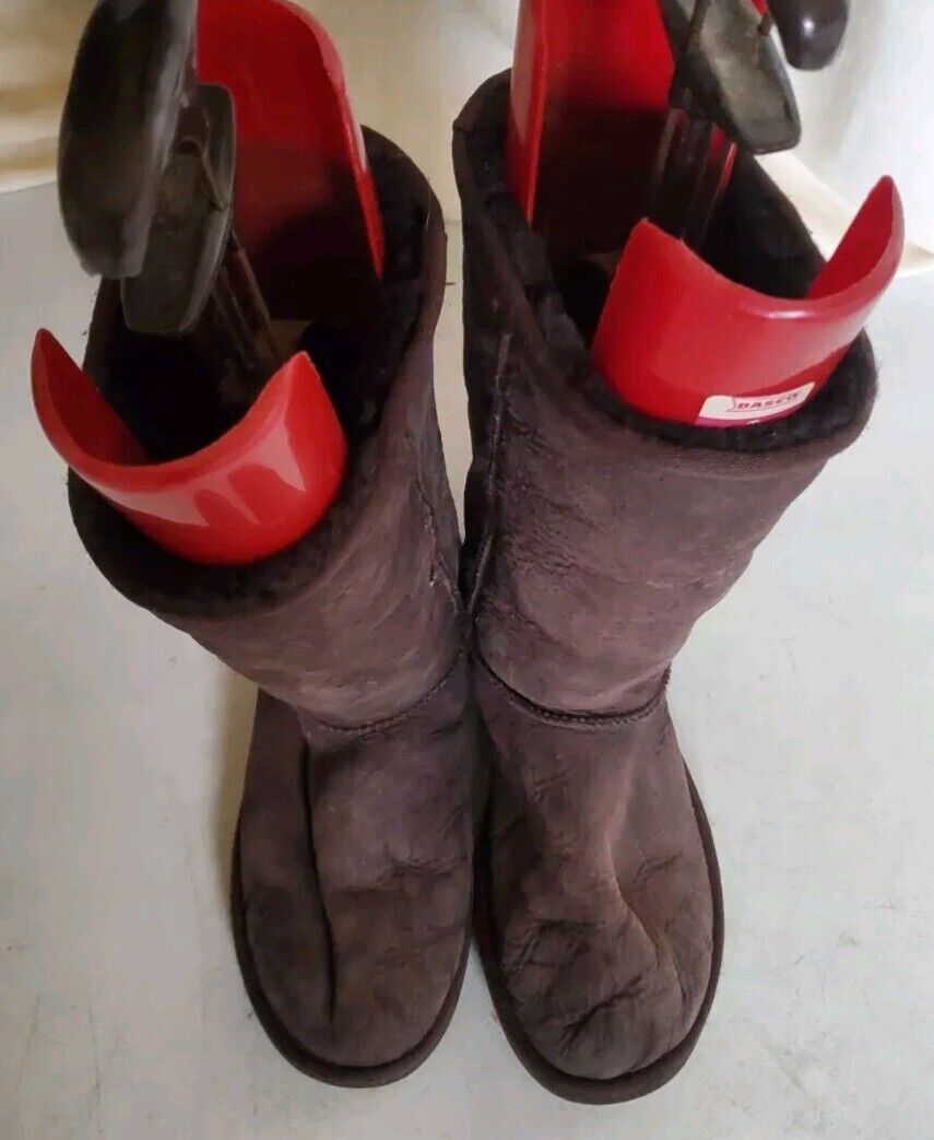 UGG Boots Classic Mid Calf Womens Uk 5 Eu 38 Brown Suede Shearling Lining