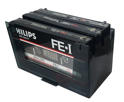 PHILIPS FE1 60 Blank Cassette Tapes X 3 Type I New Sealed with Tape Holder