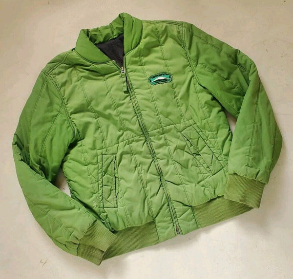 Vintage Tommy Hilfiger Jacket Y2K Mens L Padded Baseball Varsity Puffer Green