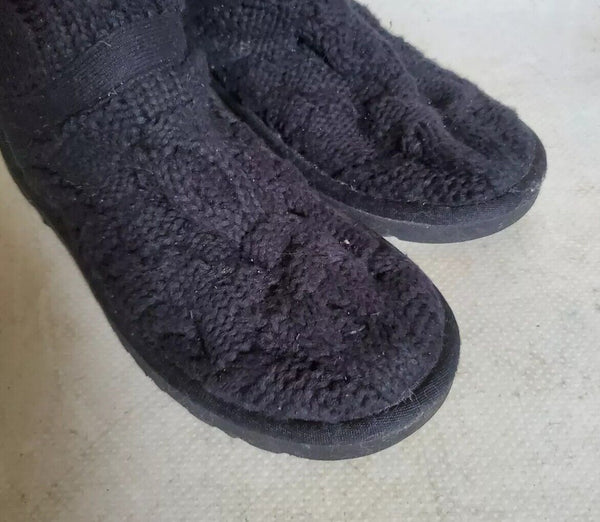 UGG Boots Classic Cardy Knit Sweater Sock Black Womens Uk 4.5 Eu 37 Vintage Y2K