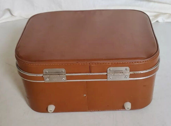 Vintage Antler Revelation Suitcase Set Med Case Xl Vanity Tan Leather Look 50's