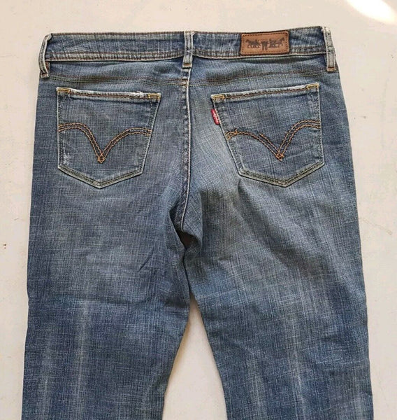 LEVIS Capri Jeans Pants Womens W 30 L 22 Blue Stretch Denim Red Tab