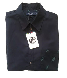 PAUL SMITH Shirt Mens M Classic Fit Blue Black Ziggy Lightning Bolt