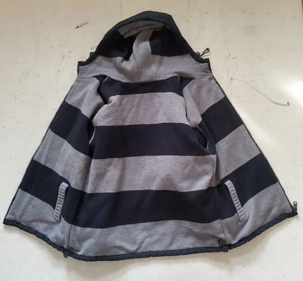 SCHOTT Jacket Coat Reversible Mens XL Black Grey Hooded Waterproof and Knit