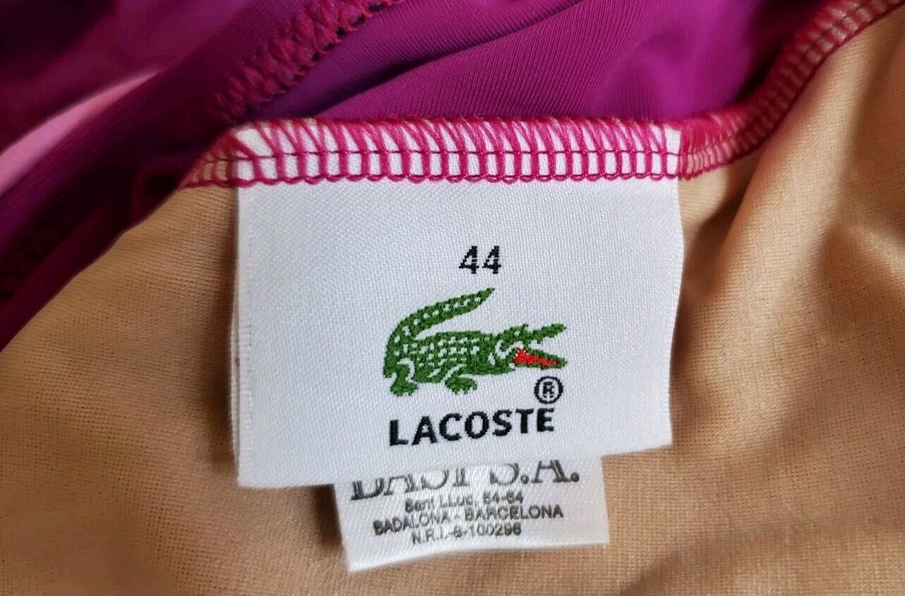 LACOSTE Bikini Swimsuit 1 Piece Size M Berry Purple New With Pouch