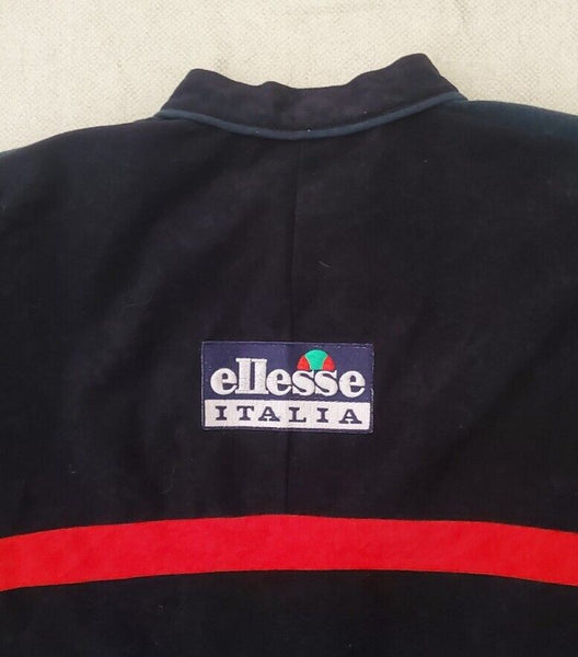 For The Casua-84 Only! Ellesse Italia Tracksuit Vintage 1970's Sample Black