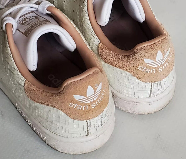ADIDAS Stan Smith Womens Uk 6 Eu 39 White Striated Leather Pink Suede