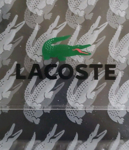 LACOSTE Swimming Costume Swimsuit 1 Piece Black Spellout Size XS New With Pouch