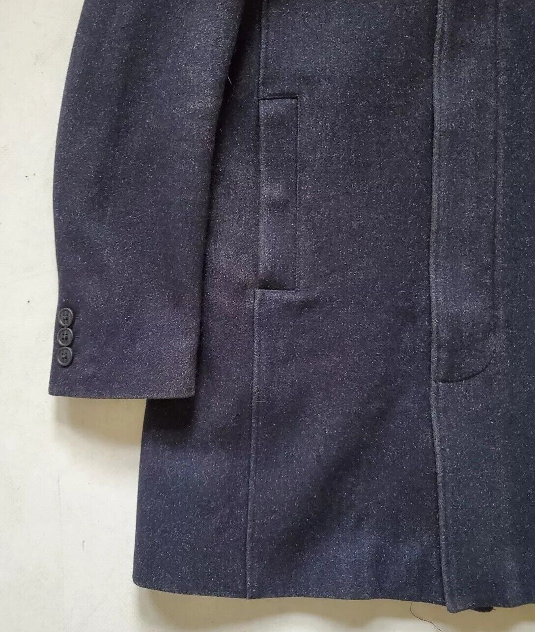 Ted Baker Trench Coat Jacket Mens M TB Size 4 Charcoal Grey Wool Blend
