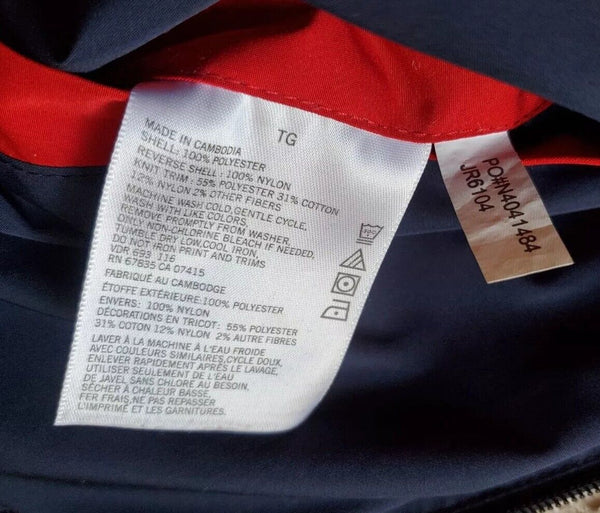 Vintage NAUTICA Sailing Jacket Mens XL Reversible Navy Blue Red