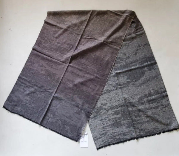 PAUL SMITH SCARF Mens Cashmere Wool XL Size Monochrome Fade Made in UK