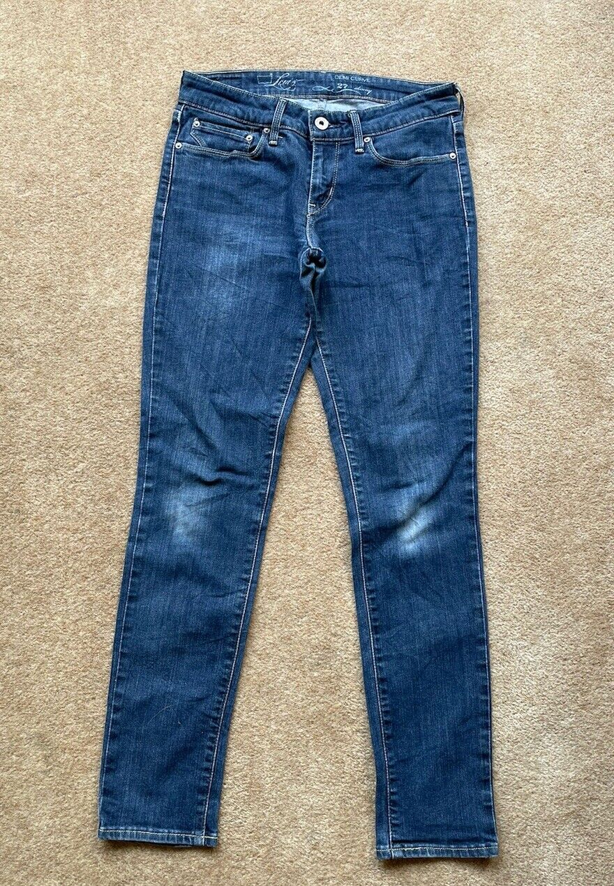 Womens Levis Jeans Demi Curve Skinny W 28 L 27 Blue Denim Red Tab C9