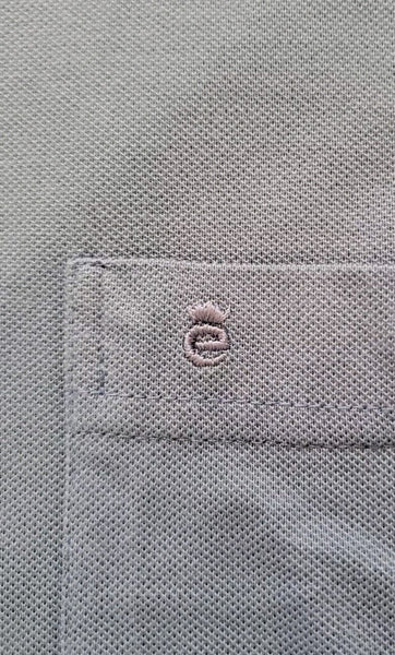 ETERNA Polo Shirt Mens M Comfort Fit Azure Blue Cotton Gingham Trim Worn Once