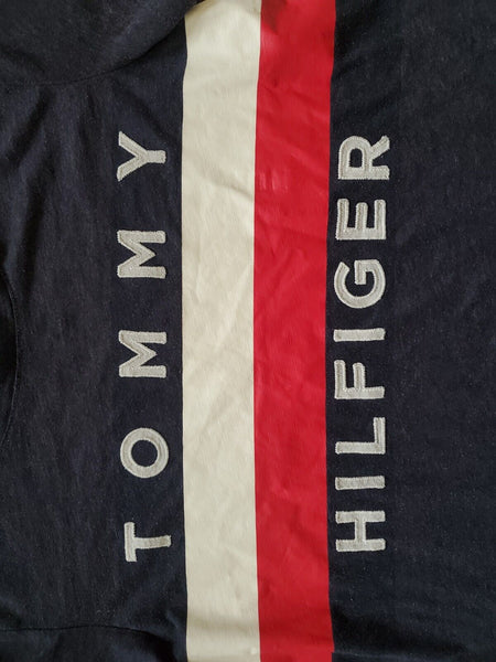 TOMMY HILFIGER T Shirt Tshirt Womens M Relaxed Navy Blue Big Flag Vintage Y2K