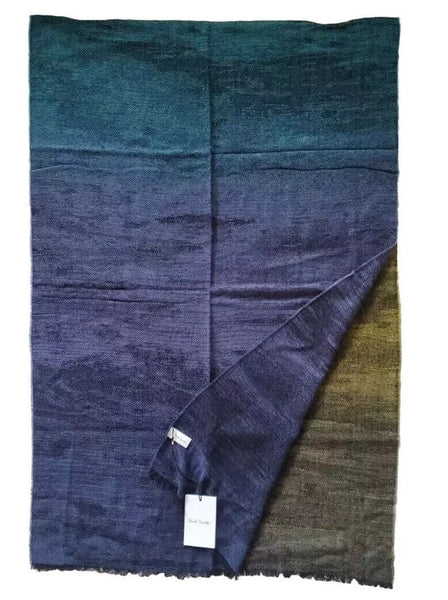 PAUL SMITH Pashmina Scarf Shawl Cashmere Artist Fade Made in UK Rrp £189