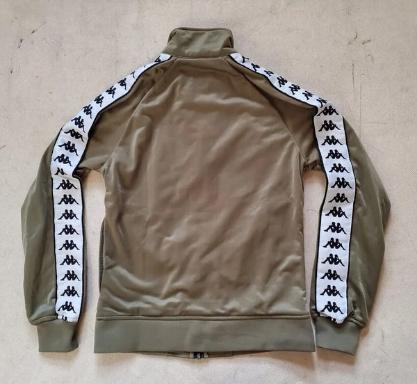 KAPPA Tracksuit Top Track Jacket Mens XS 222 Banda Green White Black Slim Fit