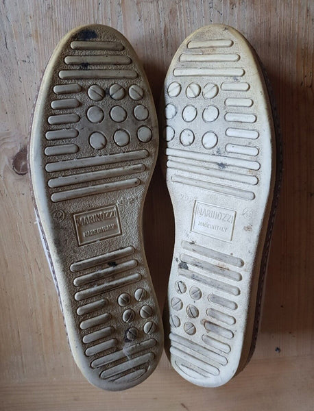 MARINOZZI Shoes Mens Uk 8 Eu 42 Cream Leather Handmade in Italy