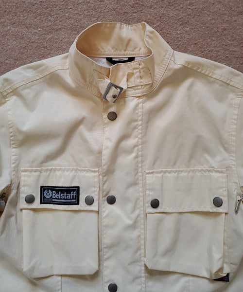 Belstaff Jacket Rallymaster 350 Pro Womens Size M 42 Ivory Nylon Motorcycle