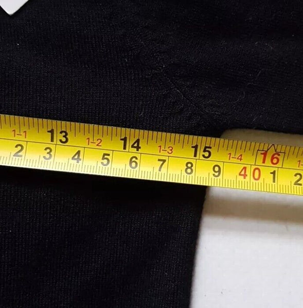 ICEBERG ICE-J Cropped Cardigan Sweater Full Zip Top Womens S Black Stretch