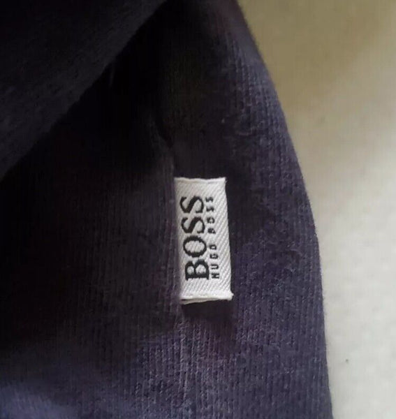 HUGO BOSS Boys Tshirt T Shirt Long Sleeve Age 16 Navy Blue Big Logo