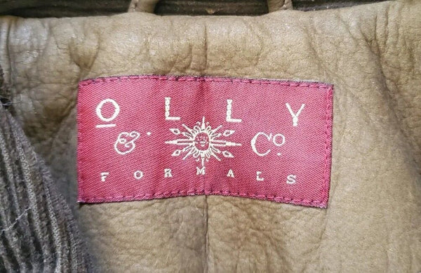 Olly And Co Leather Coat Mens S Field Jacket Green