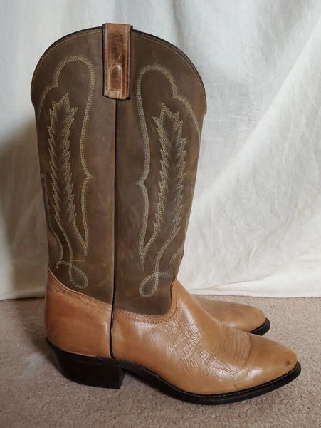 TEXAS BRAND BOOTS Mens UK 10 EU 44 USA 10.5 Embroidered Tan Leather Rrp $490
