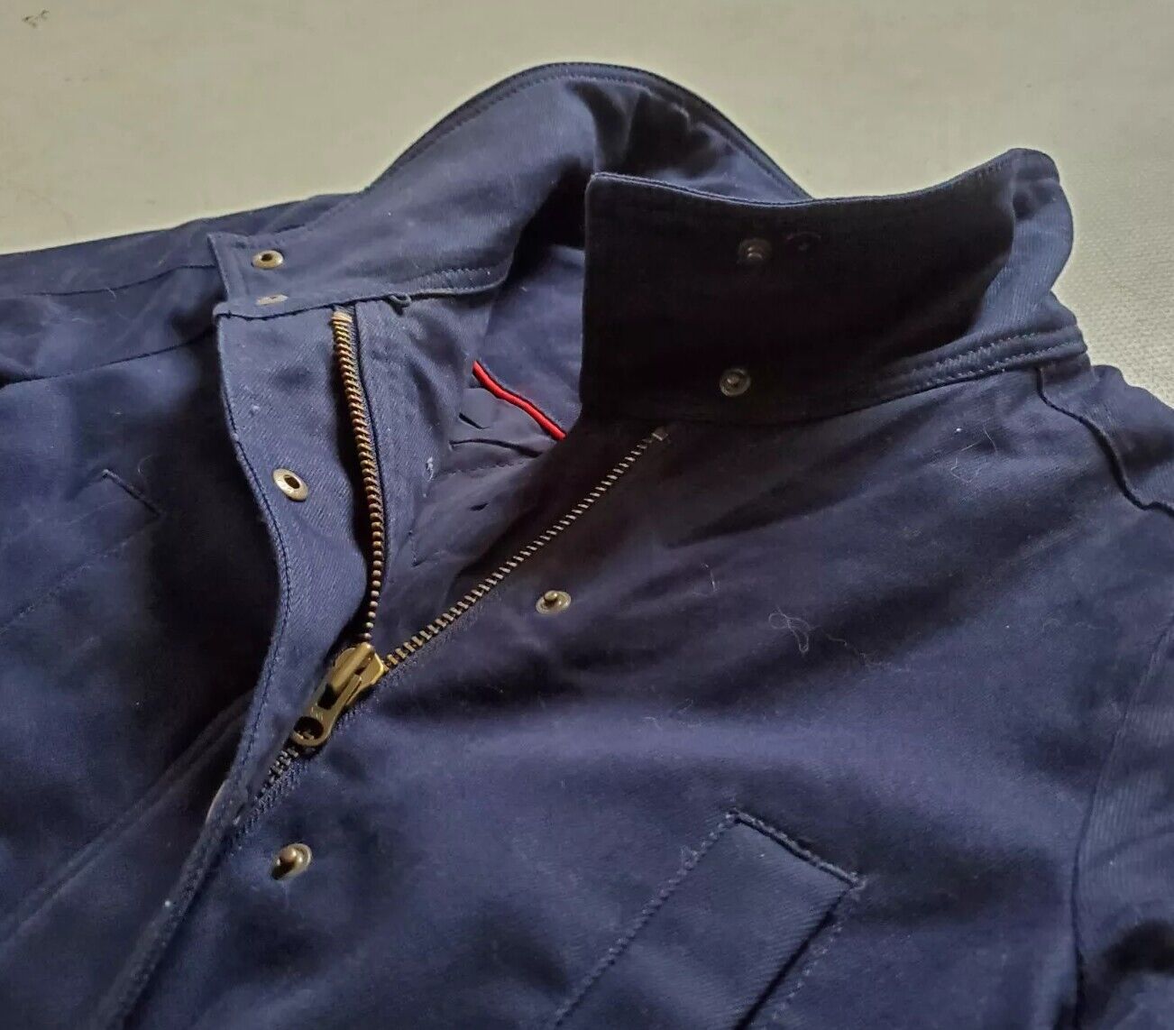 BODEN Classic Field Jacket Womens Uk 8 Navy Blue Canvas Raincoat