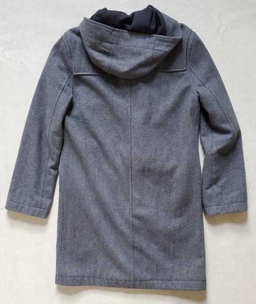 KANGOL Duffle Coat Jacket Mens S Slate Grey Wool Vgc