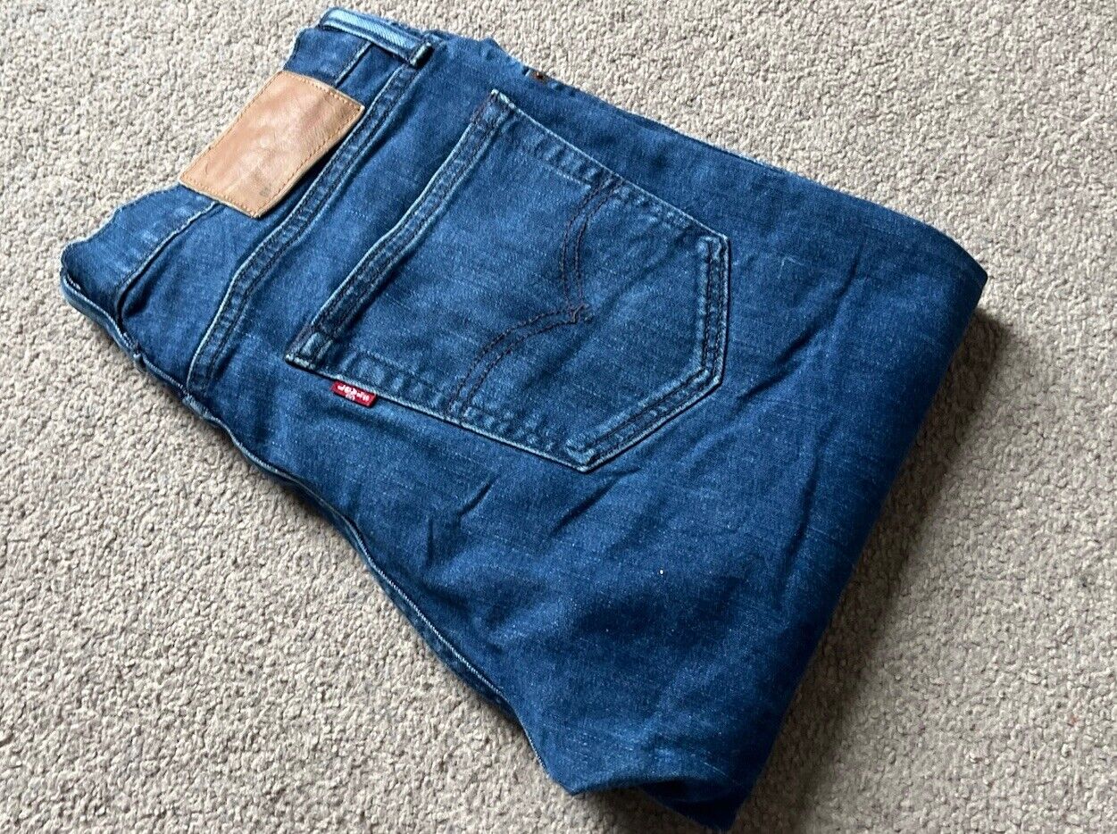 LEVIS 511 JEANS Mens W 34 L 32 vintage blue denim red tab regular fit A112
