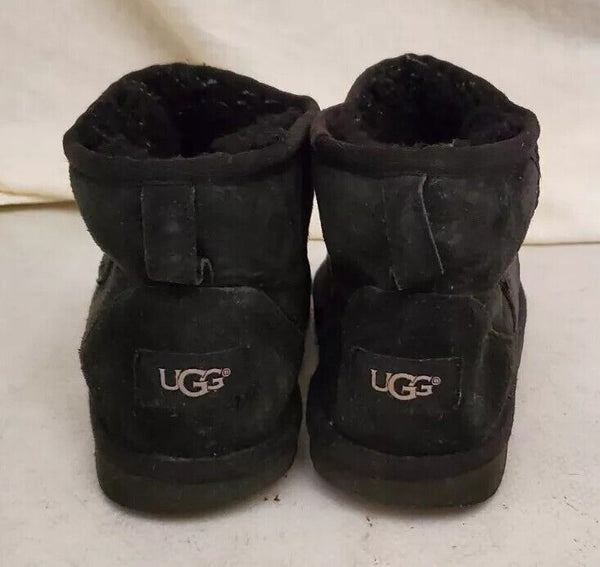 UGG Boots Classic Short Black Suede Shearling Lined Uk 3 Eu 36 Vintage Y2K