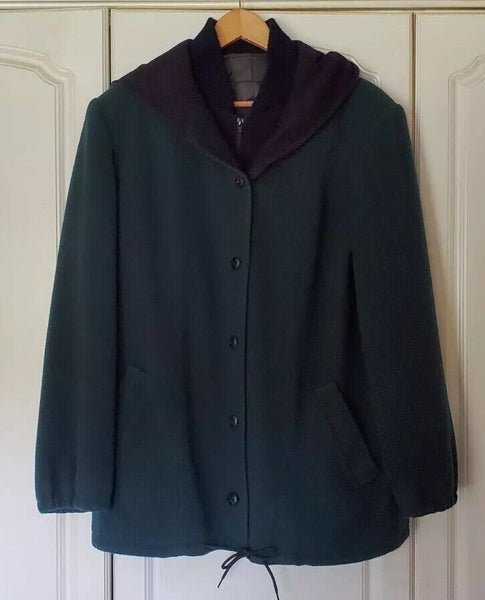 MACKINTOSH Vestcoat Coat Jacket Womens Uk 14 Green Pure Wool Made In USA